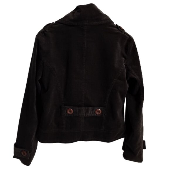 Tyler Boe Brown Corduroy Double Breasted Cropped Lined Jacket Women’s Size 8 - Picture 3 of 16
